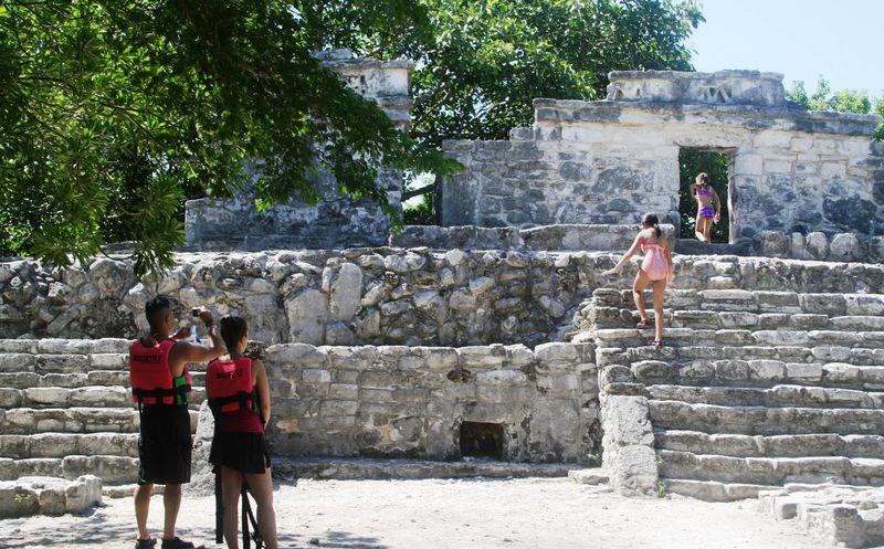 Archaeological sites xcaret mexico